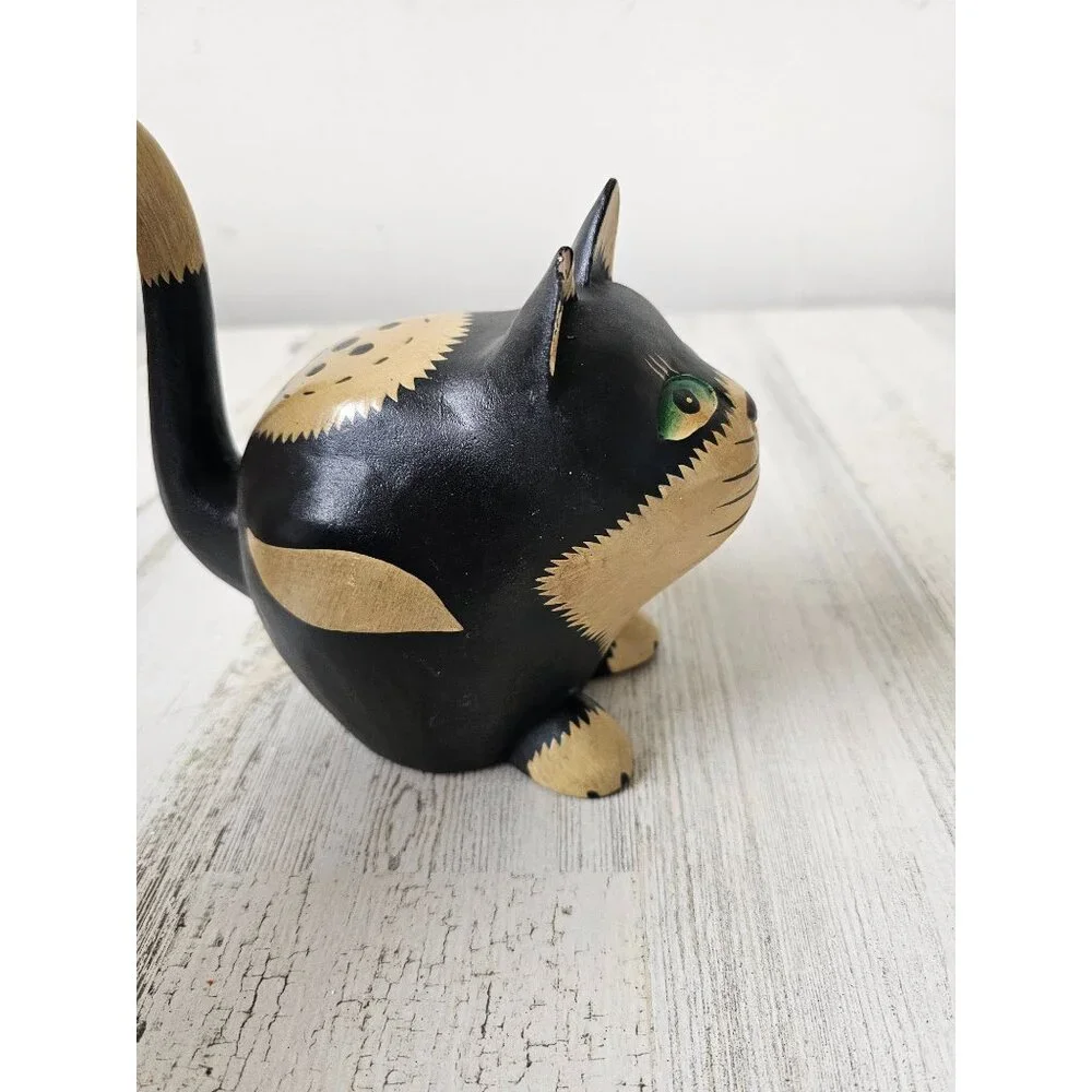 Pier 1 cat Indonesia statue figurine‎ decor unique
